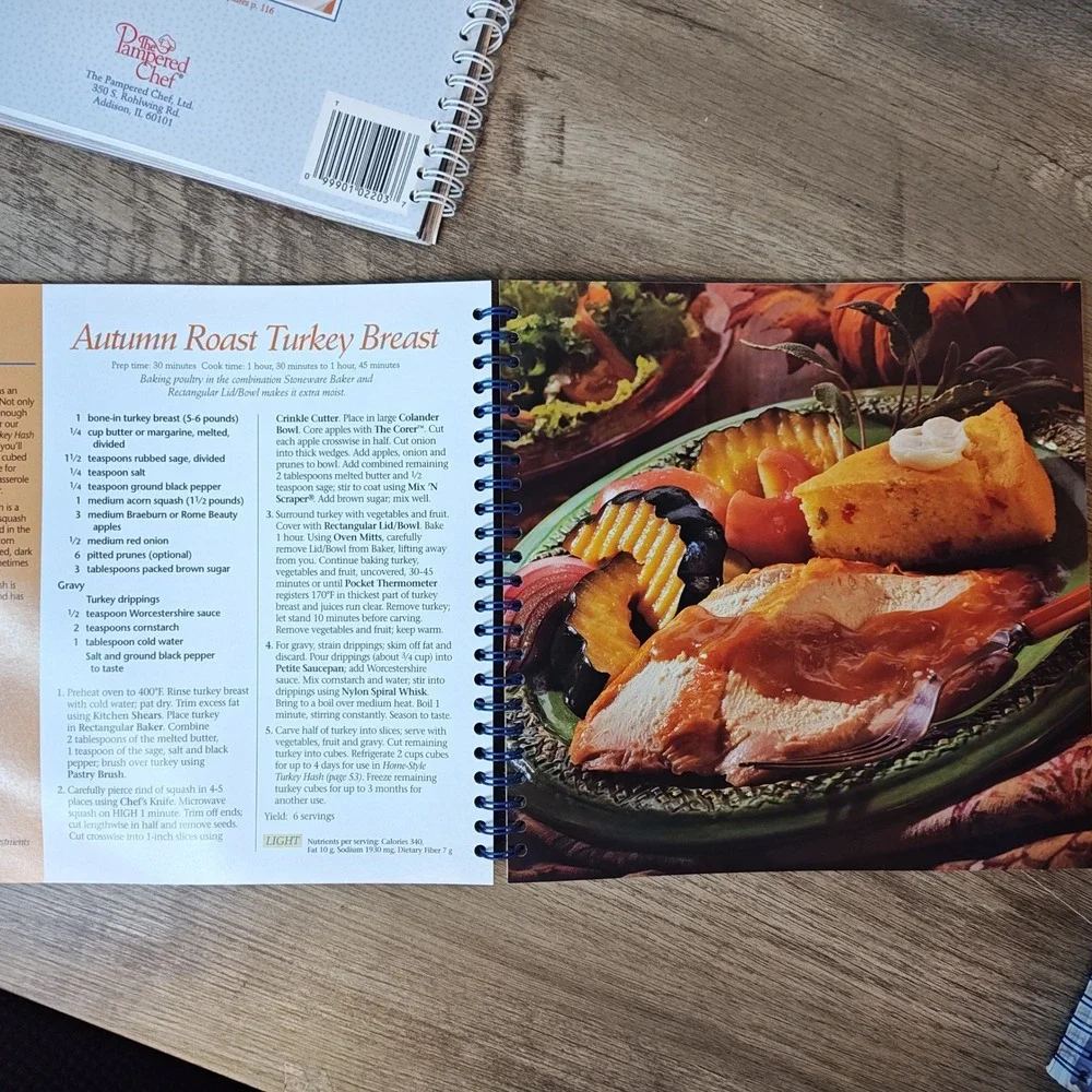 Pampered Chef Cookbook Set 4 Books OS Multicolor Spiral‎ Bound Recipe Collection